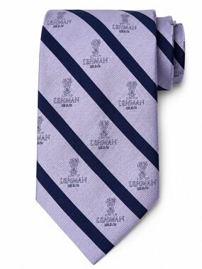 Lehman Lavender and Navy Diagonal Stripe 100% Silk Tie